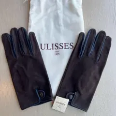 最終価格ULISSESポルトガル製ダークブラウン レザーメンズ手袋新品未使用美品