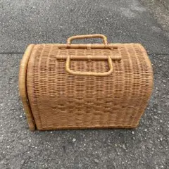 ペットキャリー　籐製　キャリーバッグ ラタン