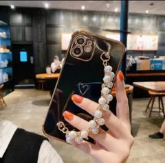 iPhone13Pro ケース スマホカバー 韓国 パール チェーン付きケース