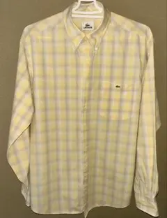 LACOSTE イエロー チェックシャツ