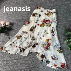 jeanasis ジーナシス　フレアスカート　ホワイト　花柄　F◇のサムネイル