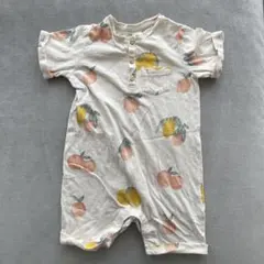 H&M オーバーオール　コットン　フルーツ　ロンパース　半袖　86cm
