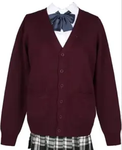 スクールカーディガン ワイン 赤 バーガンディ制服 Blostirno