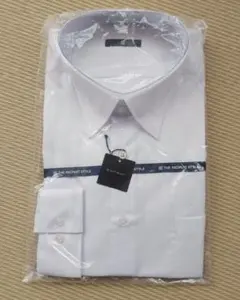 【スーツセレクト】白無地 L41-86 BLACK LINE 長袖ワイシャツ