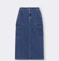 GU デニムカーゴロングスカート Lサイズ