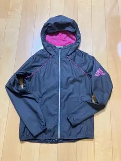 adidas アディダス　薄手ブルゾン　トラックジャケット ブラック ピンク