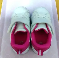 ホワイト/ピンク ベルト付きスニーカー 15.0