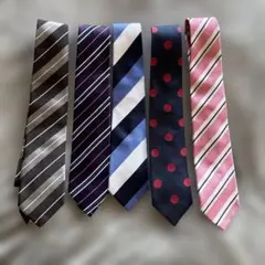 ストライプ・ドットデザイン ネクタイ　5本セット