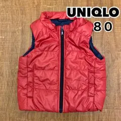 ユニクロ　ベスト　サイズ80  赤　男女兼用
