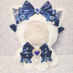b.216 ぬい服 12cm ちびぐるみ 着ぐるみ メイド 白黒 ねこセット