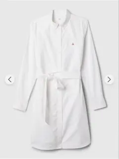 GAP ホワイト シャツワンピース クマ刺繍