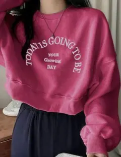 クロップドスウェット ピンク