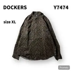 【即購入OK】DOCKERS 長袖シャツ　サイズXL ダークグリーン系