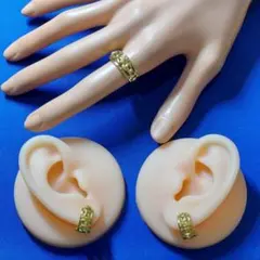 K18YG NINA RICCI ニナリッチ リング & イヤリング セット