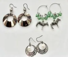 シマウマフープピアス ココナツとシェル パール ピアス3点セット