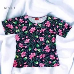KENZO 半袖カットソー 花柄 総柄 ブラック M レディースのサムネイル