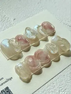 【60】現品※即購入歓迎♡最短即日発送‼︎Mサイズベリーショート　ニュアンスネイル