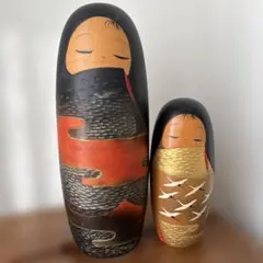 青木蓼華作 寿光 創作こけし 2体セット 木製 伝統工芸品 - メルカリ