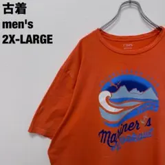 古着 CHAPS チャップス Tシャツ プリント ビッグサイズ オレンジ 2XLのサムネイル