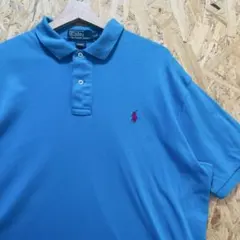 【Polo by Ralph Lauren】90〜00sラルフポロシャツ ブルーのサムネイル