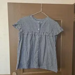 any sis ギンガムチェック フリル半袖シャツ