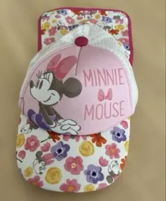 ディズニー　ミニーちゃん　メッシュキャップ ピンク 花柄　48〜50cmのサムネイル