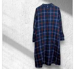 UNIQLO ユニクロ　ワンピース　紺色　M チェック　長袖　シャツ