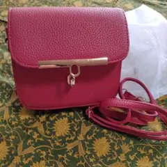 ピンクショルダーバッグ 合成皮革