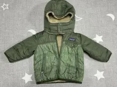 Patagonia フード付きアウター ベビー用 オリーブグリーン ボア ダウン