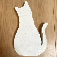 特大猫 花柄 シルエット ガーデン雑貨インテリア雑貨 モルタルセメント