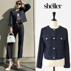 sheller シェリエ ドットジャガードデニムジャケット