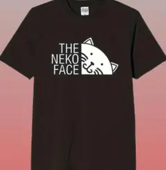 THE NEKO FACE Tシャツ 黒 　パロディ　猫　顔　グラフィック