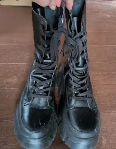 美品 ZARA 黒 厚底ブーツ 23.5cm 36