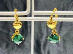 天然石☆マラカイト☆フープ ピアス