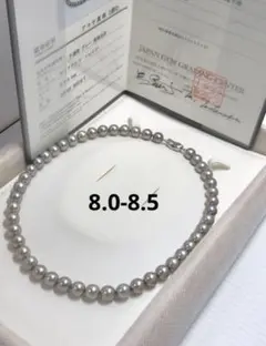 アコヤ真珠　グレー　ネックレス　鑑別書付