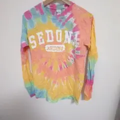 【GILDAN】タイダイ柄 ロングTシャツ カラフル ビッグロゴ　海外古着