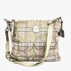 【新同品】COACH/コーチ☆斜め掛けショルダー パステルチェック柄のサムネイル