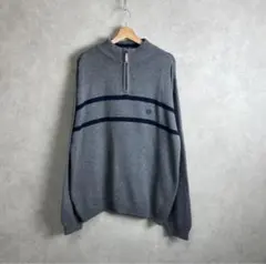 USA古着 ハーフジップ コットンニット CHAPS グレー vintage