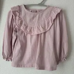 ZARA 98cm ピンク フリル付き コットンTシャツ
