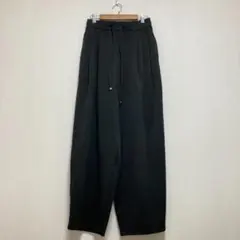 【ルティーク】しまむら ワイドパンツ ブラック ゴムウエスト レディースL