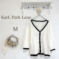 KarL Park Lane カーディガン　バイカラー　オフホワイト　黒　上品のサムネイル