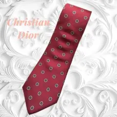 Christian Dior USA製 シルクネクタイ ボルドー 小紋柄のサムネイル