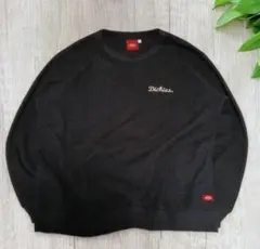 美品4L ディッキーズ サーマル厚手長袖Tシャツ 刺繍ロゴ 黒