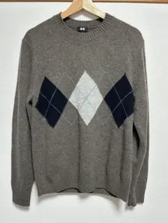 更に値下げ！UNIQLOアーガイル柄 ウール混紡 長袖セーター