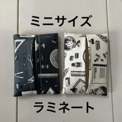 ミニサイズ ポケットティッシュケース 2個セット ラミネート 文房具柄