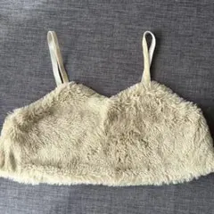 GU キッズ 130cm ベージュ ボア キャミソール ベロア ビスチェ