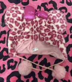 ディズニー　ヒョウ柄ファンキャップ　ピンク