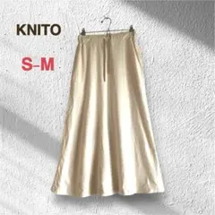 【KNITO】和紙混 コットン ロングスカート アイボリー S〜M ゴムAライン