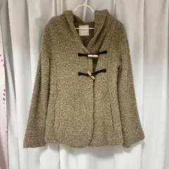 フード付き ベージュ ダッフルコート もこもこ