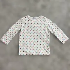水玉模様 長袖Tシャツ 70-80cm